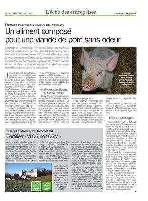Un aliment composépour une viande de porc sans odeur Un aliment composépour une viande de porc sans odeur
