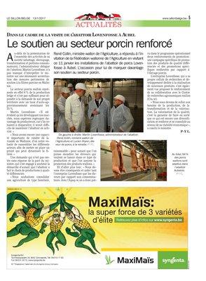 Le soutien au secteur porcin renforcé Le soutien au secteur porcin renforcé