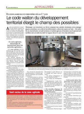 Le code wallon du développement territorial élargit le champ des possibles Le code wallon du développement territorial élargit le champ des possibles