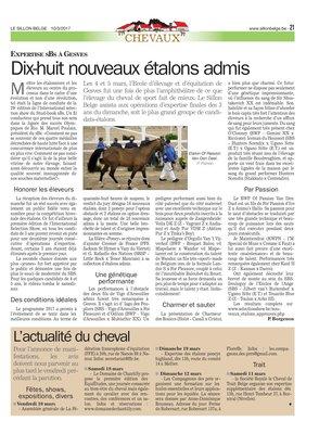 Dix-huit nouveaux étalons admis Dix-huit nouveaux étalons admis