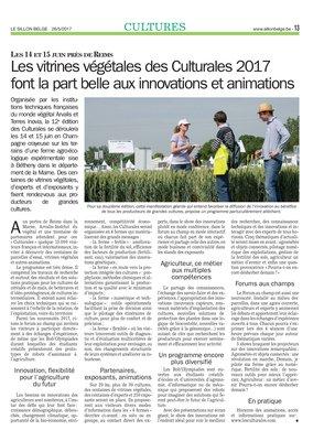 Les vitrines végétales des Culturales 2017font la part belle aux innovations et animations Les vitrines végétales des Culturales 2017font la part belle aux innovations et animations