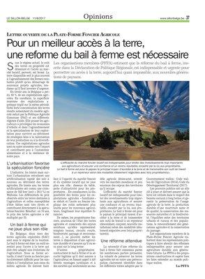 Pour un meilleur accès à la terre, une reforme du bail à ferme est nécessaire Pour un meilleur accès à la terre, une reforme du bail à ferme est nécessaire