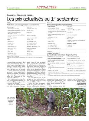 Les prix actualisés au 1er septembre Les prix actualisés au 1er septembre