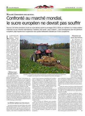 Confronté au marché mondial,le sucre européen ne devrait pas souffrir Confronté au marché mondial,le sucre européen ne devrait pas souffrir