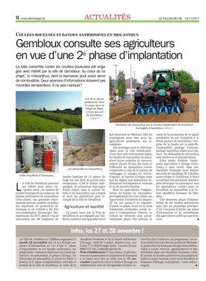 Gembloux consulte ses agriculteursen vue d’une 2e phase d’implantation Gembloux consulte ses agriculteursen vue d’une 2e phase d’implantation