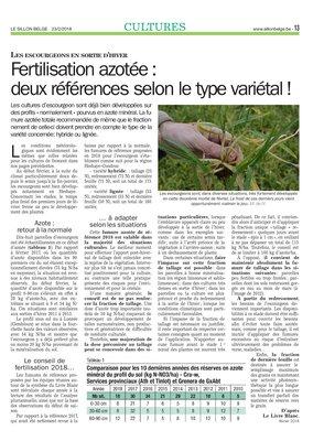 Fertilisation azotée:deux références selon le type variétal! Fertilisation azotée:deux références selon le type variétal!