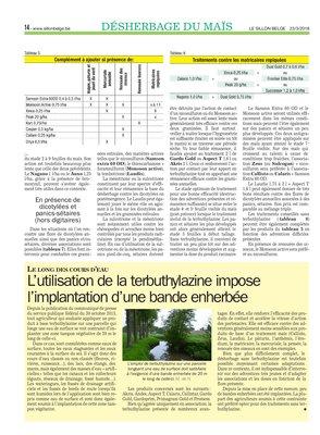 L’utilisation de la terbuthylazine impose l’implantation d’une bande enherbée L’utilisation de la terbuthylazine impose l’implantation d’une bande enherbée