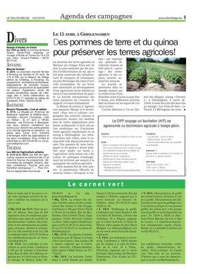 Des pommes de terre et du quinoa pour préserver les terres agricoles! Des pommes de terre et du quinoa pour préserver les terres agricoles!
