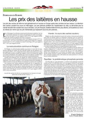 Les prix des laitières en hausse Les prix des laitières en hausse