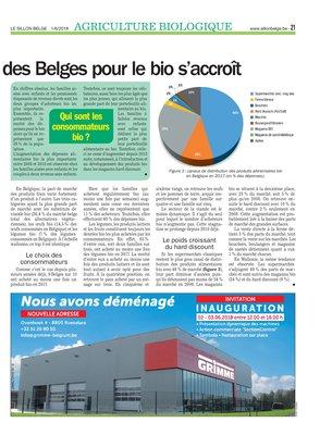 Sans atteindre des sommets, l’appétit des Belges pour le bio s’accroît Sans atteindre des sommets, l’appétit des Belges pour le bio s’accroît