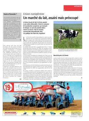 Un marché du lait, assaini mais préoccupé Un marché du lait, assaini mais préoccupé
