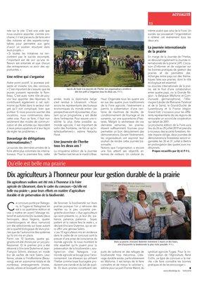 Dix agriculteurs à l’honneur pour leur gestion durable de la prairie Dix agriculteurs à l’honneur pour leur gestion durable de la prairie