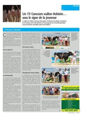 Un 15e Concours wallon Holstein… sous le signe de la jeunesse Un 15e Concours wallon Holstein… sous le signe de la jeunesse