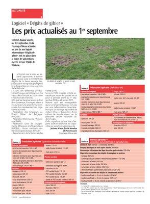Les prix actualisés au 1er septembre