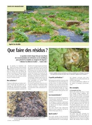 Que faire des résidus? Que faire des résidus?