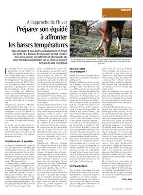 Préparer son équidéà affronterles basses températures Préparer son équidéà affronterles basses températures
