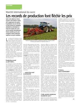 Les records de production font fléchir les prix Les records de production font fléchir les prix