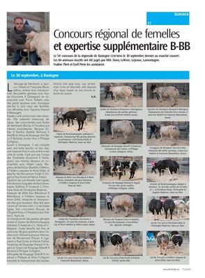 Concours régional de femelles et expertise supplémentaire B-BB Concours régional de femelles et expertise supplémentaire B-BB