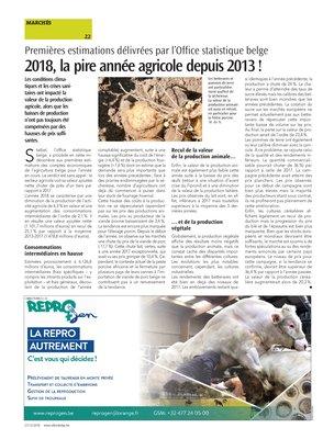 2018, la pire année agricole depuis 2013! 2018, la pire année agricole depuis 2013!
