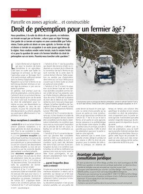 Droit de préemption pour un fermier âgé? Droit de préemption pour un fermier âgé?