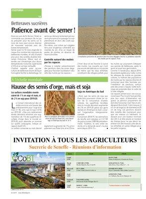 Hausse des semis d’orge, maïs et soja Hausse des semis d’orge, maïs et soja