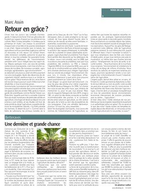 Retour en grâce? Retour en grâce?