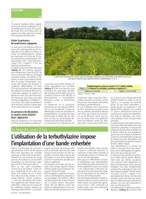 L’utilisation de la terbuthylazine impose l’implantation d’une bande enherbée L’utilisation de la terbuthylazine impose l’implantation d’une bande enherbée