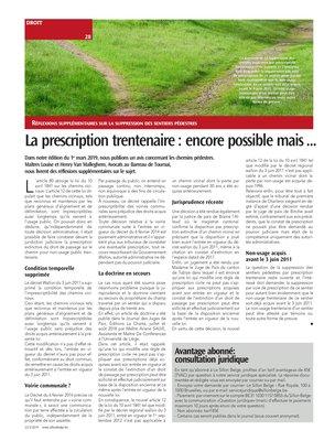La prescription trentenaire: encore possible mais... La prescription trentenaire: encore possible mais...