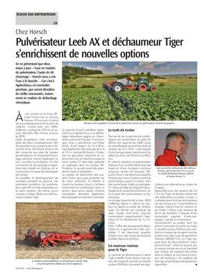 Pulvérisateur Leeb AX et déchaumeur Tigers’enrichissent de nouvelles options Pulvérisateur Leeb AX et déchaumeur Tigers’enrichissent de nouvelles options
