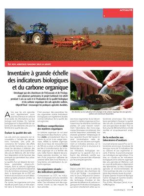 Inventaire à grande échelle des indicateurs biologiqueset du carbone organique Inventaire à grande échelle des indicateurs biologiqueset du carbone organique