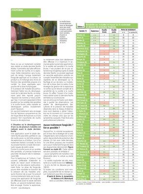 Les sensibilités variétalesaux maladies et les stratégies Les sensibilités variétalesaux maladies et les stratégies