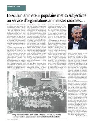 Lorsqu’un animateur populaire met sa subjectivité au service d’organisations animalistes radicales… Lorsqu’un animateur populaire met sa subjectivité au service d’organisations animalistes radicales…