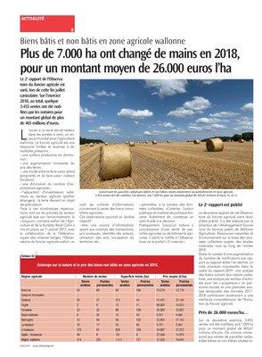 Plus de 7.000 ha ont changé de mains en 2018, pour un montant moyen de 26.000 euros l’ha Plus de 7.000 ha ont changé de mains en 2018, pour un montant moyen de 26.000 euros l’ha