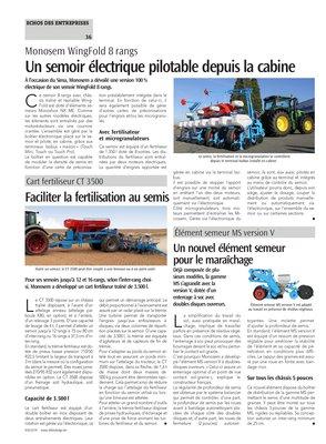 Un semoir électrique pilotable depuis la cabine Un semoir électrique pilotable depuis la cabine
