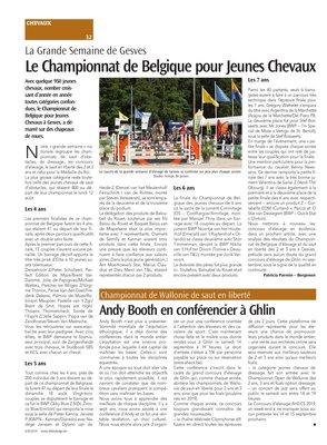 Le Championnat de Belgique pour Jeunes Chevaux Le Championnat de Belgique pour Jeunes Chevaux
