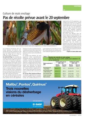 Pas de récolte prévue avant le 20septembre Pas de récolte prévue avant le 20septembre