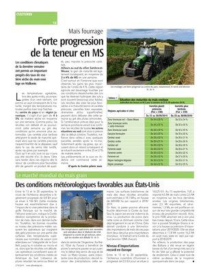 Forte progression de la teneur en MS Forte progression de la teneur en MS