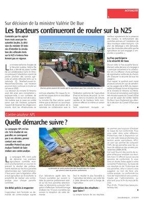Les tracteurs continueront de rouler sur la N25 Les tracteurs continueront de rouler sur la N25