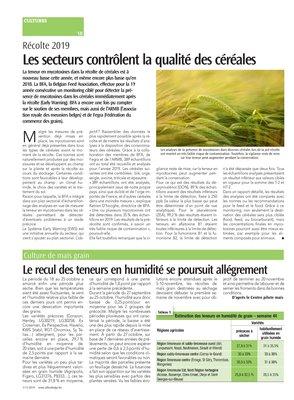 Le recul des teneurs en humidité se poursuit allégrement Le recul des teneurs en humidité se poursuit allégrement