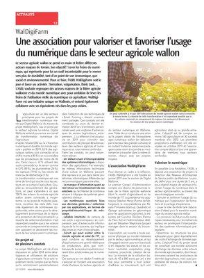Une association pour valoriser et favoriser l’usage du numérique dans le secteur agricole wallon Une association pour valoriser et favoriser l’usage du numérique dans le secteur agricole wallon