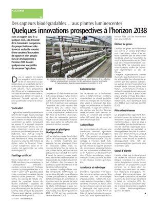 Quelques innovations prospectives à l’horizon 2038 Quelques innovations prospectives à l’horizon 2038