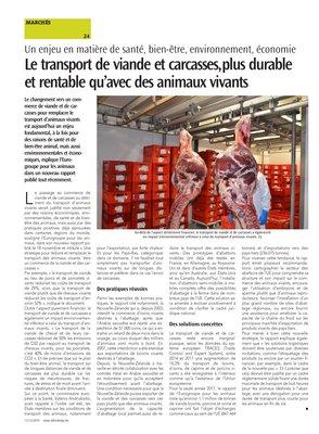 Le transport de viande et carcasses, plus durable et rentable qu’avec des animaux vivants Le transport de viande et carcasses, plus durable et rentable qu’avec des animaux vivants