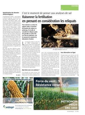 Raisonner la fertilisationen prenant en considération les reliquats