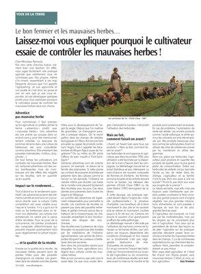 Laissez-moi vous expliquer pourquoi le cultivateur essaie de contrôler les mauvaises herbes!