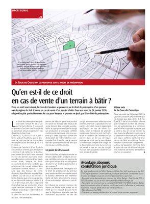 Qu’en est-il de ce droiten cas de vente d’un terrain à bâtir?