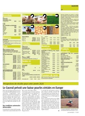Le Coceral prévoit une baisse pour les céréales en Europe Le Coceral prévoit une baisse pour les céréales en Europe