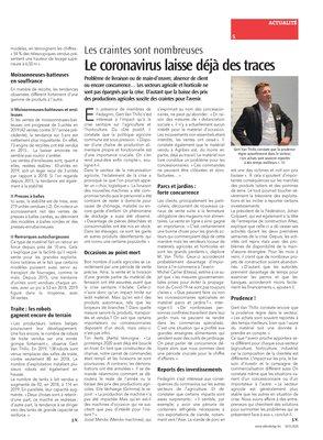 Le coronavirus laisse déjà des traces Le coronavirus laisse déjà des traces