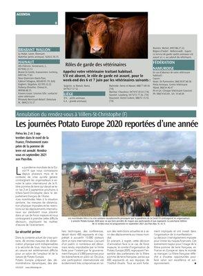 Les journées Potato Europe 2020 reportées d’une année Les journées Potato Europe 2020 reportées d’une année
