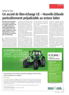 Un accord de libre-échange UE – Nouvelle-Zélande particulièrement préjudiciable au secteur laitier Un accord de libre-échange UE – Nouvelle-Zélande particulièrement préjudiciable au secteur laitier