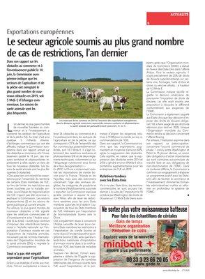Le secteur agricole soumis au plus grand nombre de cas de restrictions, l’an dernier Le secteur agricole soumis au plus grand nombre de cas de restrictions, l’an dernier